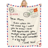 Menghao Dear Mom blanket on bed in 50x60 size for cozy nights