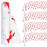 Mepase Crawfish tablecloth roll with bright white and red print for seafood parties