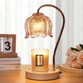 Merrtody flower warmer base adds warm wood tones to living spaces.