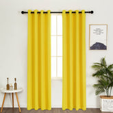 MERRYLIFE yellow blackout curtain close-up showing soft, premium texture for bedrooms