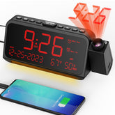 Mesqool projection clock with 180-degree swivel for easy ceiling viewing