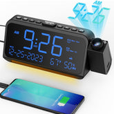 Mesqool projection clock ceiling view for easy nighttime checks.