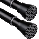MEXAU black tension curtain rod 28β48 in, secure twist-fit for windows and doors