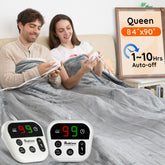 Mia&Coco queen dual-control blanket on bed delivers fast, even warmth.