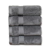 Milara Turkish cotton wash cloths 13x13 in anthracite close-up shows plush fiber texture and absorbency.