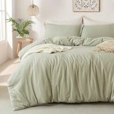MILDLY duvet cover in October Mist Sage showing soft fabric texture for cozy sleep