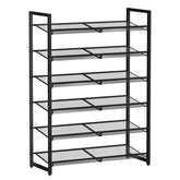 MILEFA six-tier metal shoe rack frame for organized closet storage.