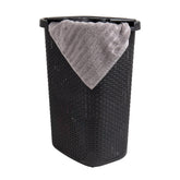 Mind Reader 60L slim laundry hamper with lid and wicker pattern for space-saving storage