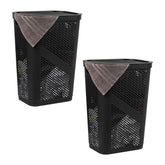 Mind Reader 60L slim laundry hamper with lid keeps laundry discreet and easy to move.