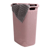 Mind Reader Slim Hamper lid closed for discreet laundry storage.