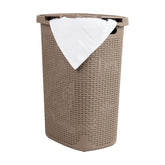 Mind Reader slim laundry hamper with lid top view showing 60L capacity for towels and clothes
