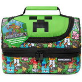 Minecraft Creeper lunch bag with water bottle option for school days