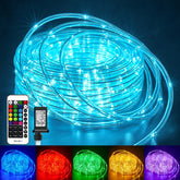 Minetom color changing rope lights outdoors with 33ft of vibrant LED glow for patios