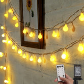 Minetom mini globe string lights for 66ft ambiance with 200 warm white LEDs