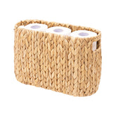 MINHKUST wicker toilet paper stand with lid holds three mega rolls
