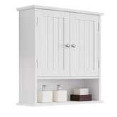Mino Kesper bathroom wall cabinet with doors offers neat, organized toiletries storage.