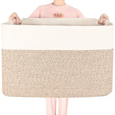 Mintwood Design 112L blanket basket front view showing large storage capacity.