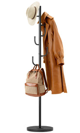 MISSLO coat rack with stable wood base prevents wobble.