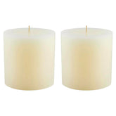 Mister Candle unscented pillar candles set of 2 in ivory for clean burn and refined decor