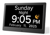 Mitoart 10.1-inch alarm clock front view with a clear large display for easy reading