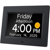 Mitoart digital alarm clock 7-inch display aids clear readability for seniors at a glance.