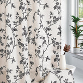 MitoVilla Black Boho shower curtain with flowers for a cozy bathroom upgrade