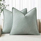 MIULEE aqua green linen pillow cover 20x20 adds fresh color and breathable comfort to any sofa
