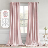 MIULEE Baby Pink blackout curtains 96-inch two-panel set blocks light and adds soft color