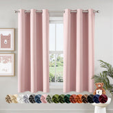 MIULEE baby pink blackout curtains two-panel front view for bedrooms and living spaces