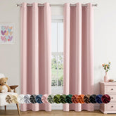 MIULEE baby pink blackout curtains front view showing full length for bedroom ambiance
