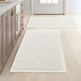 MIULEE waffle bath mats 18x30 white pair for ultra absorbent, quick-dry floors.