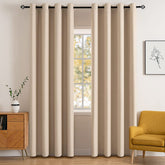 MIULEE beige room darkening curtains, two panels, soft fabric for bedrooms