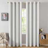 MIULEE blackout linen-textured curtains 52x84 panel pair for bedroom privacy and light control.