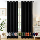 MIULEE blackout curtains pair shown in a bedroom for enhanced privacy and darkness.