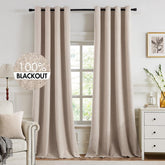 MIULEE blackout linen curtains texture close-up showing natural weave for luxury ambiance