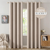 MIULEE blackout linen curtains 2-panel set blocks light for improved daytime sleep.