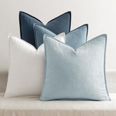 MIULEE blue pillow covers with flange edges add durable, stylish flair to your living room decor.