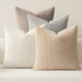 MIULEE corduroy texture close-up on boho farmhouse pillow cover for soft, premium touch.
