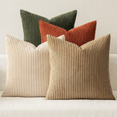 MIULEE boho farmhouse pillow cover with corduroy texture adds soft depth to any sofa.