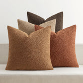 MIULEE BouclΓ© pillow cover 18x18 with natural texture enhances living room decor
