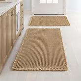 MIULEE brown waffle bath mat 17x24 front view shows plush texture for quick drying