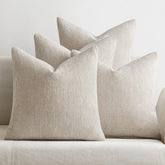 MIULEE chenille pillow cover 20x20 cream close-up texture for plush comfort