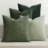 MIULEE chenille pillow cover green 18x18 front view for cozy living room decor