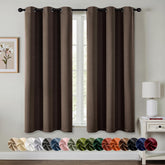 MIULEE chocolate brown blackout curtains, 63-inch length, two panels for bedroom privacy