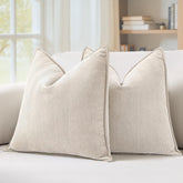 MIULEE cream beige pillow cover 20x20 front view for cozy living room decor