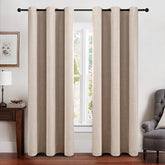 MIULEE curtains with linen texture in natural beige for day-to-night light control.
