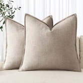 MIULEE decorative linen euro sham 24x24 front view for natural living room style