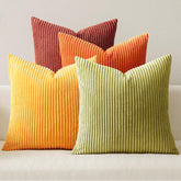 MIULEE decorative pillow cover with boho stripe texture enhances sofa styling.