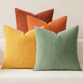 MIULEE decorative pillow covers in yellow brighten sofa and living room use