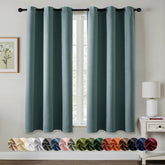 MIULEE dusty blue blackout curtains close-up weave for privacy and refined style